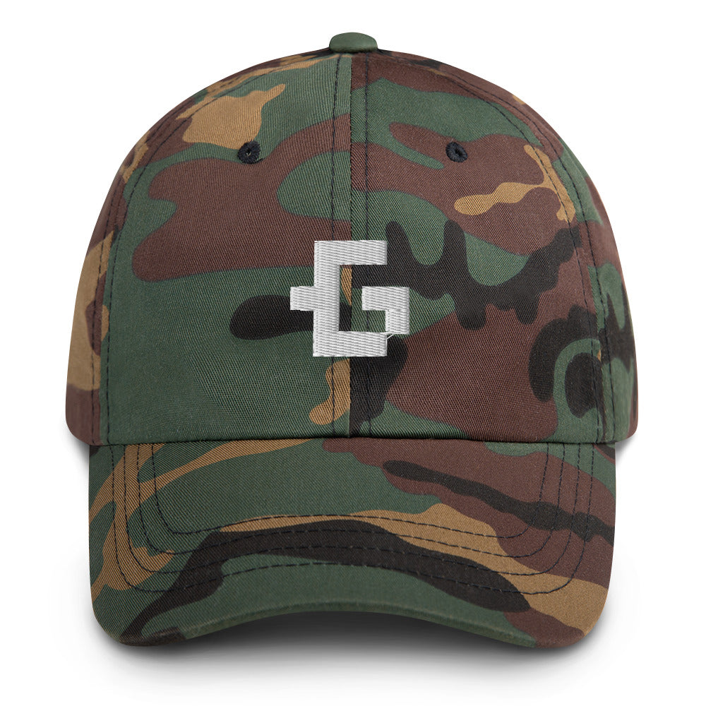 White glyph unisex baseball cap