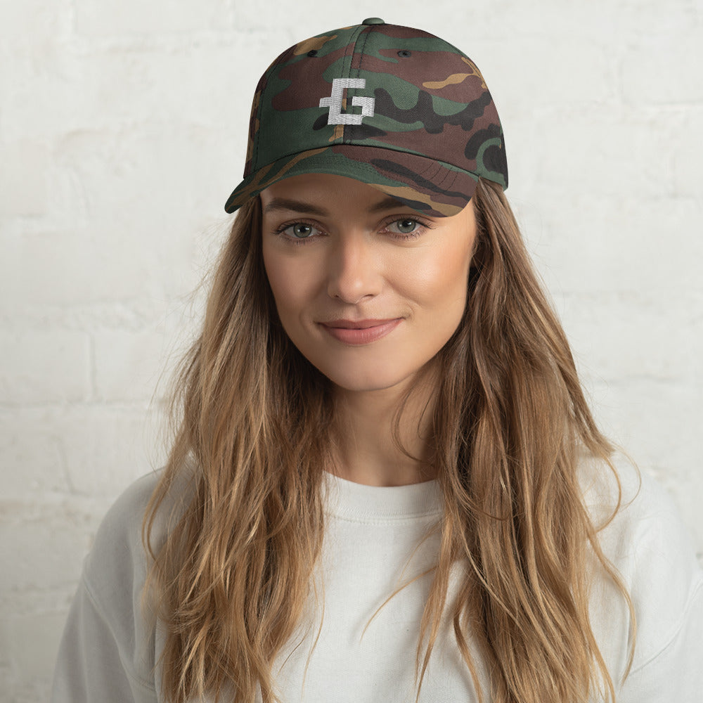 White glyph unisex baseball cap