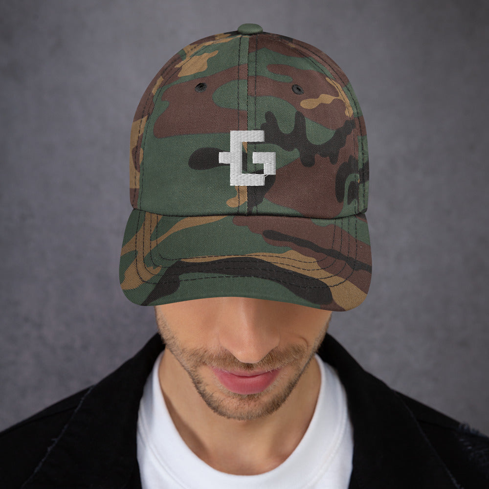 White glyph unisex baseball cap