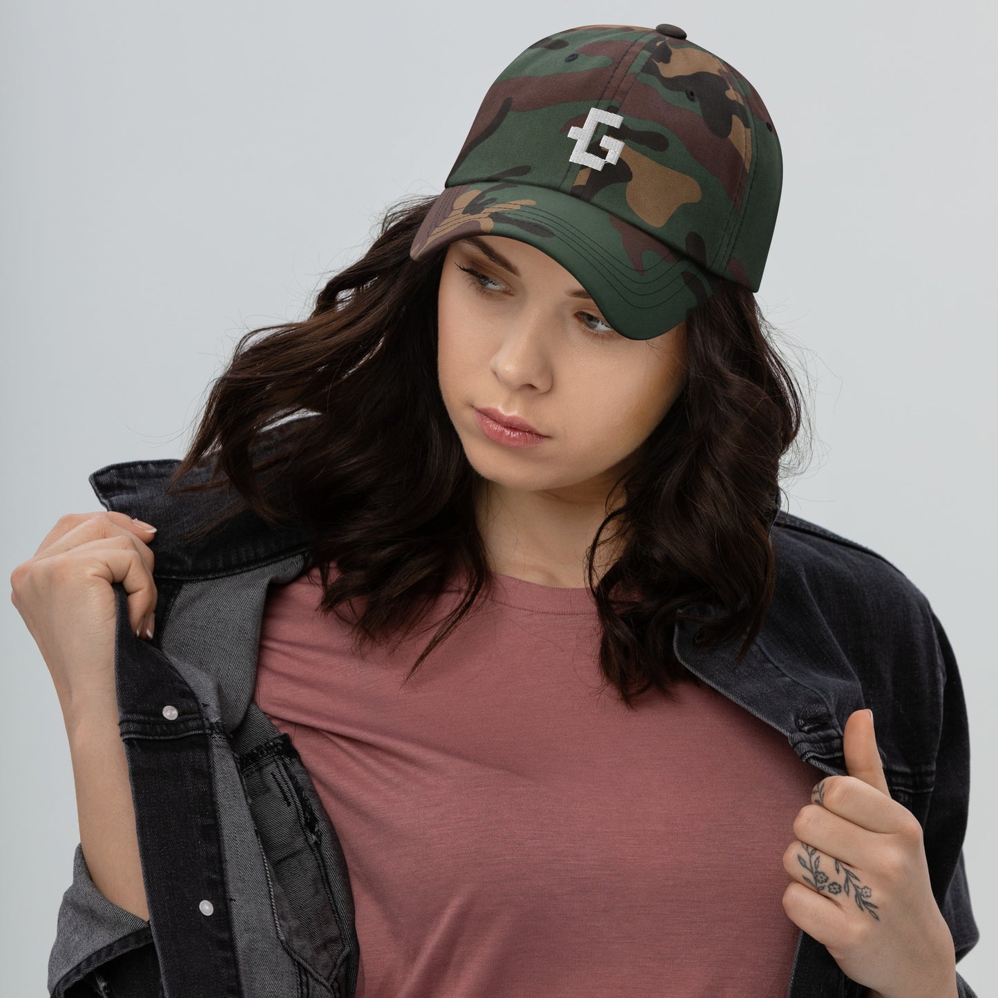 White glyph unisex baseball cap