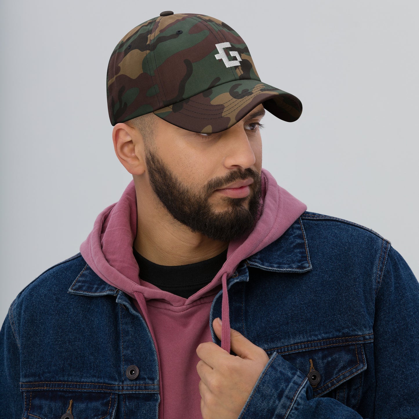 White glyph unisex baseball cap