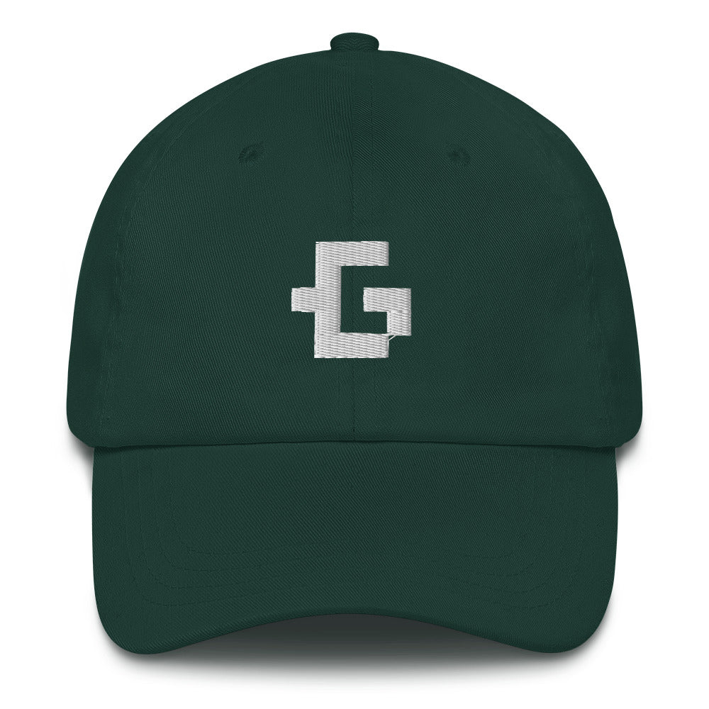 White glyph unisex baseball cap