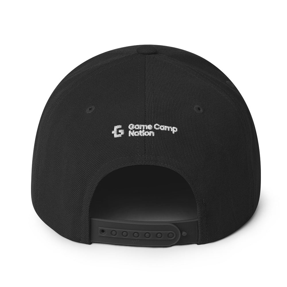 White glyph unisex snapback hat