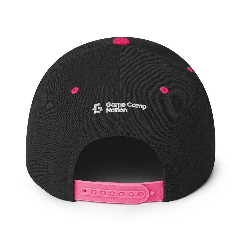 White glyph unisex snapback hat