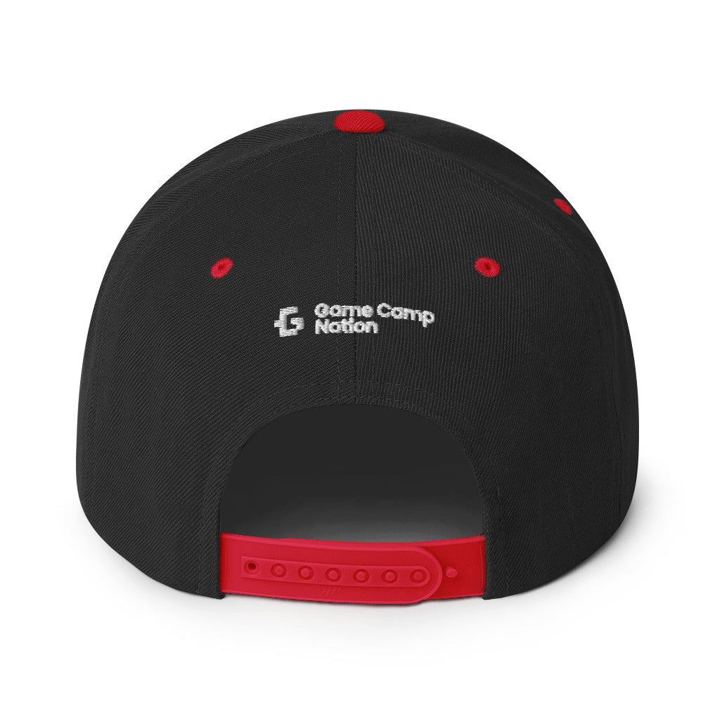 White glyph unisex snapback hat
