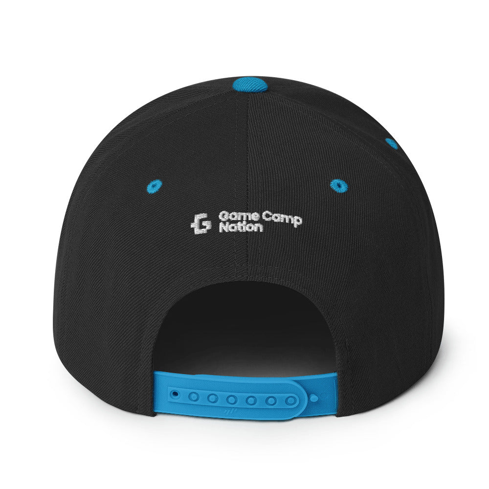 White glyph unisex snapback hat