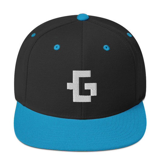 White glyph unisex snapback hat