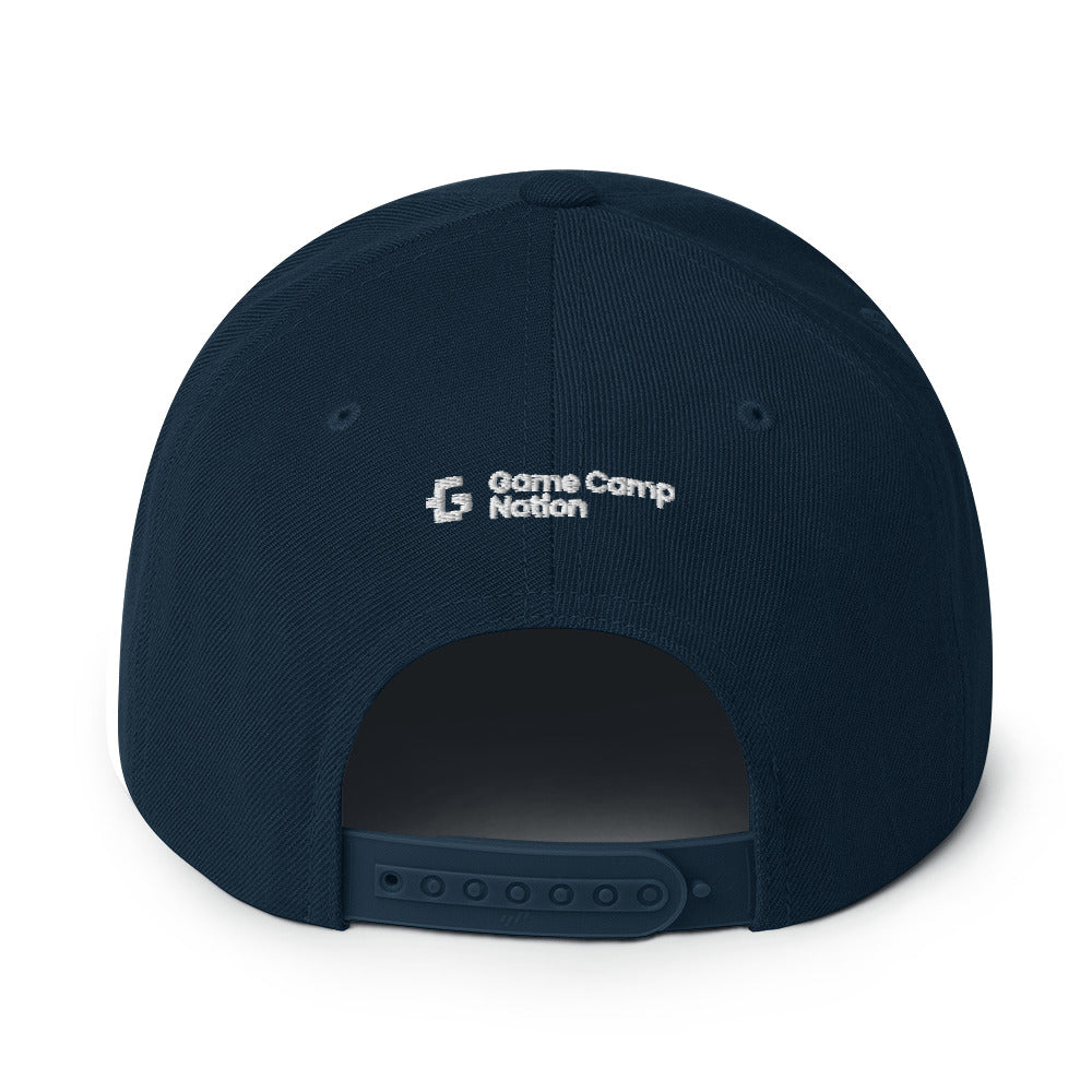 White glyph unisex snapback hat