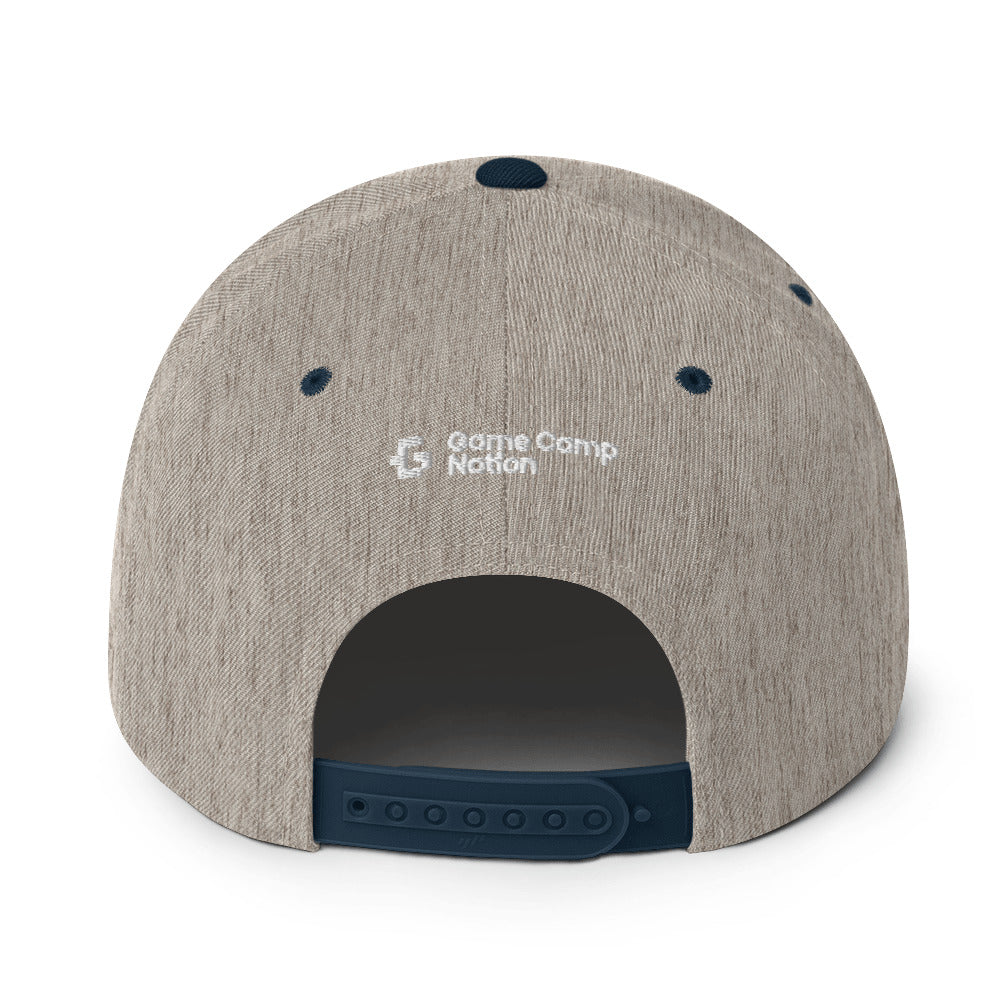 White glyph unisex snapback hat