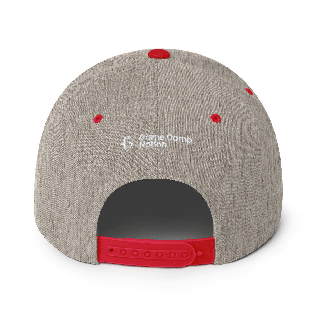 White glyph unisex snapback hat