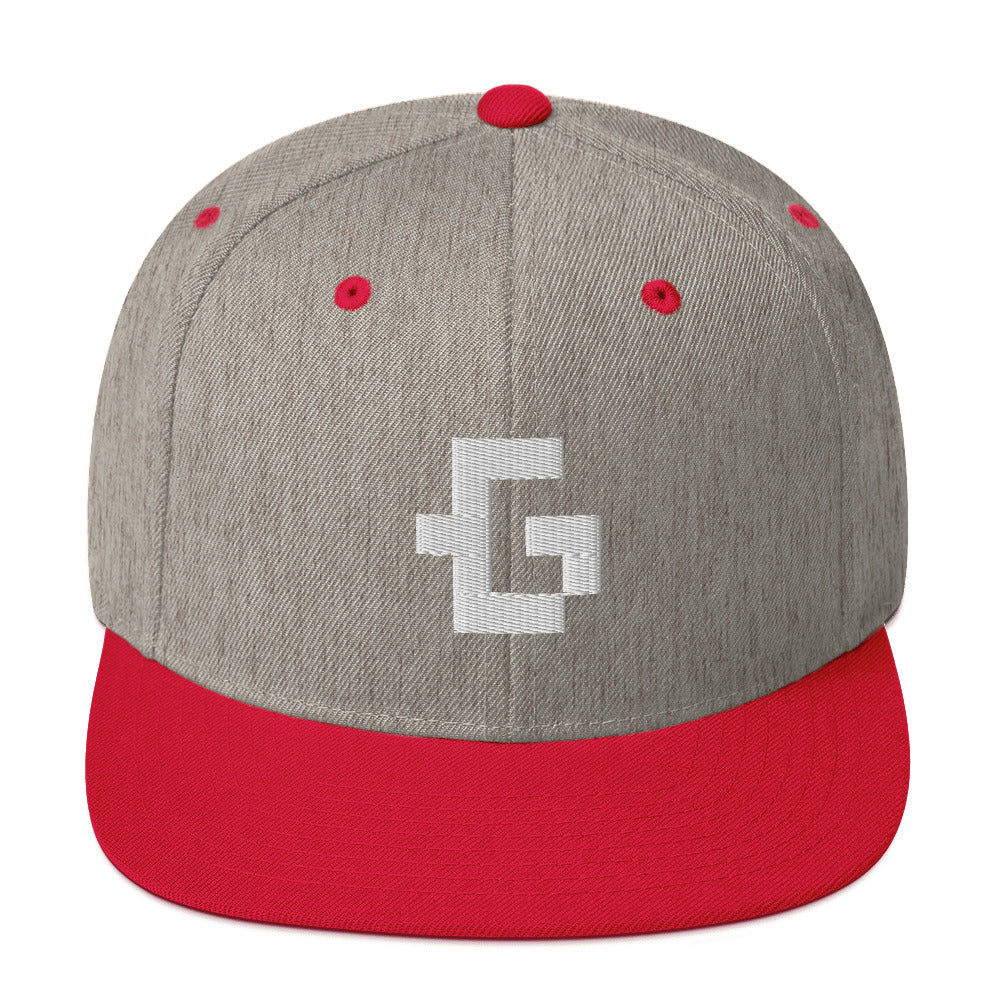 White glyph unisex snapback hat