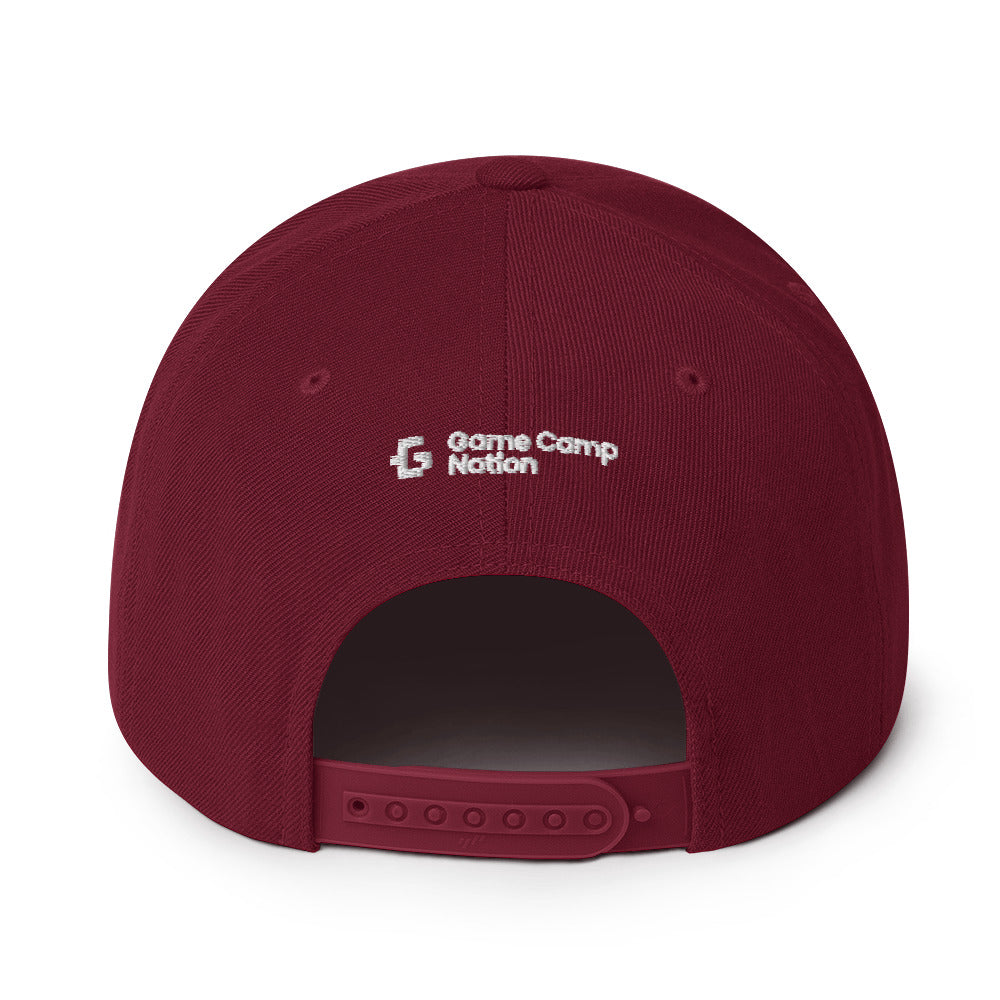 White glyph unisex snapback hat