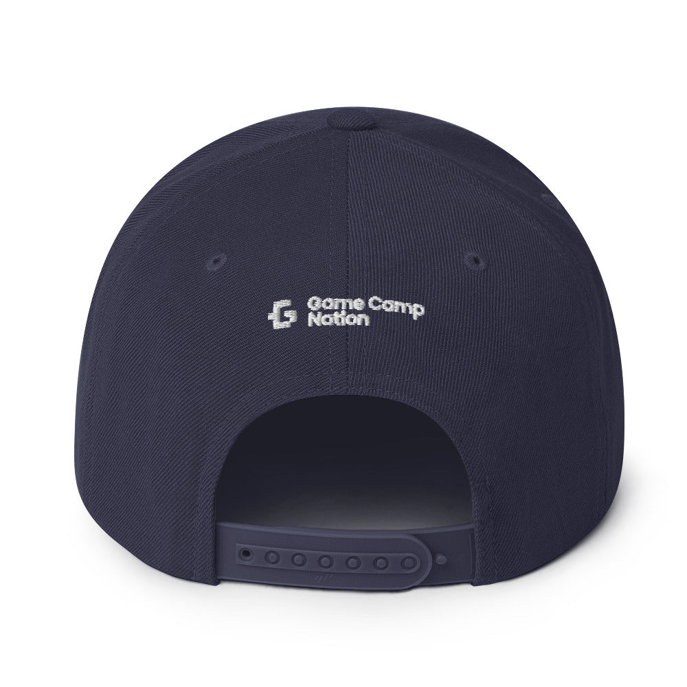 White glyph unisex snapback hat