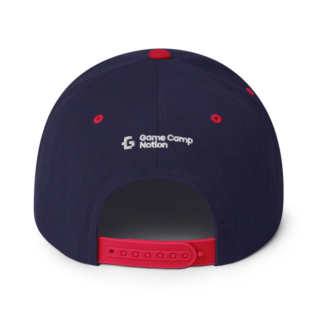 White glyph unisex snapback hat
