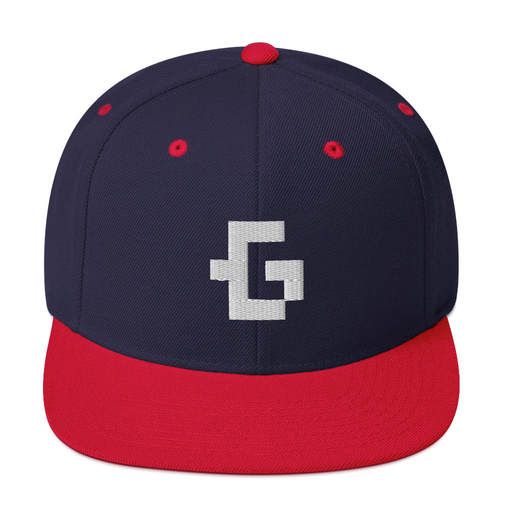 White glyph unisex snapback hat