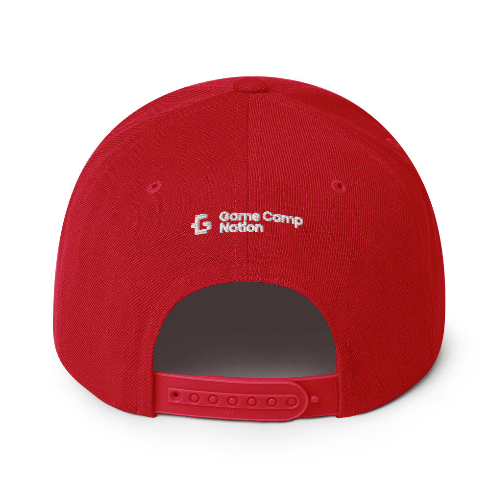White glyph unisex snapback hat