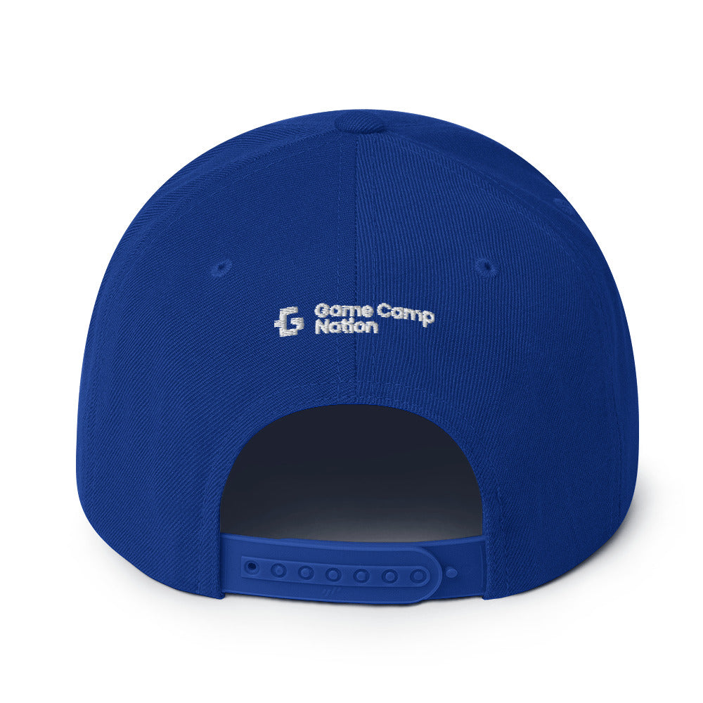 White glyph unisex snapback hat