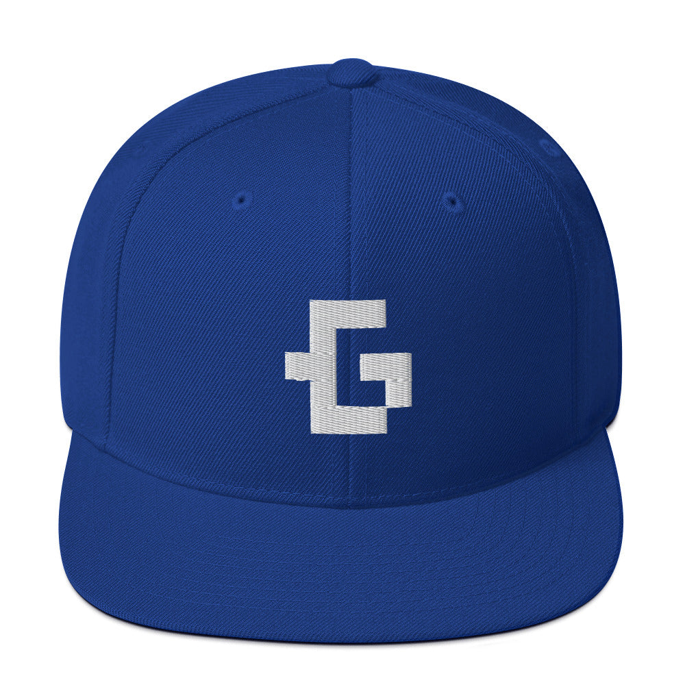 White glyph unisex snapback hat