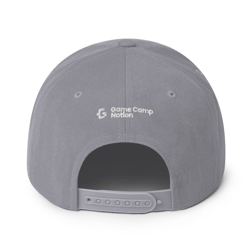 White glyph unisex snapback hat