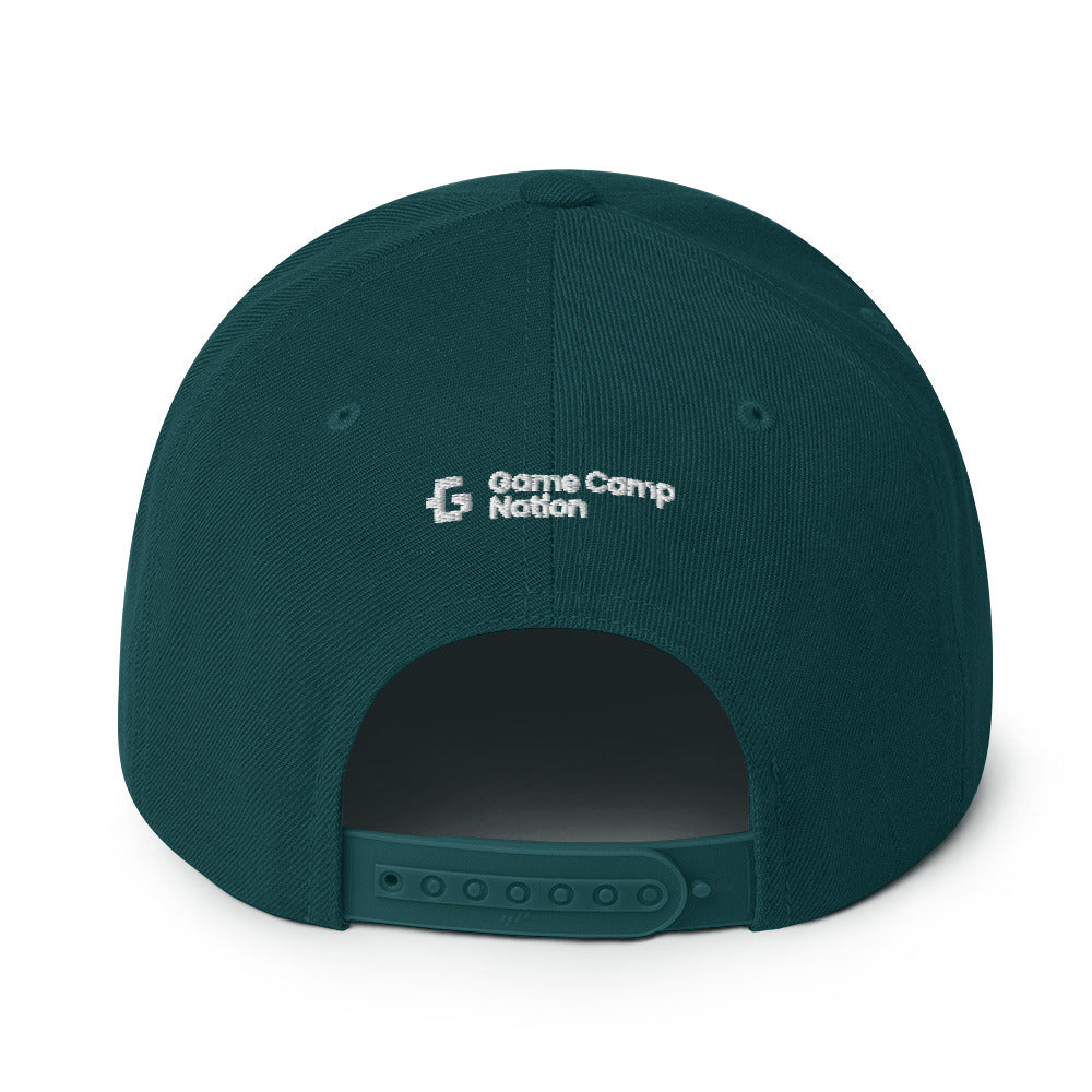 White glyph unisex snapback hat