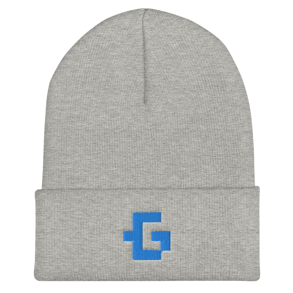 Gamer blue glyph unisex cuffed beanie
