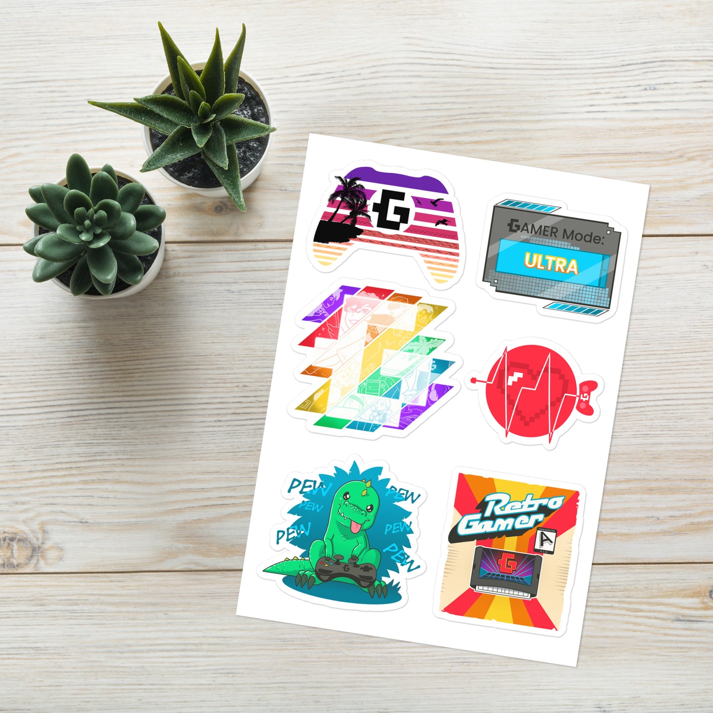 Gamer sticker sheet