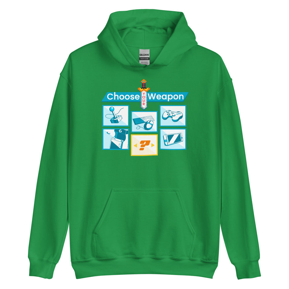 Choose your weapon unisex pullover hoodie