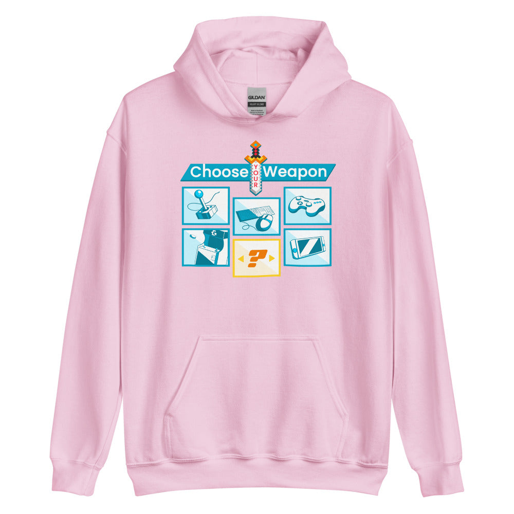 Choose your weapon unisex pullover hoodie