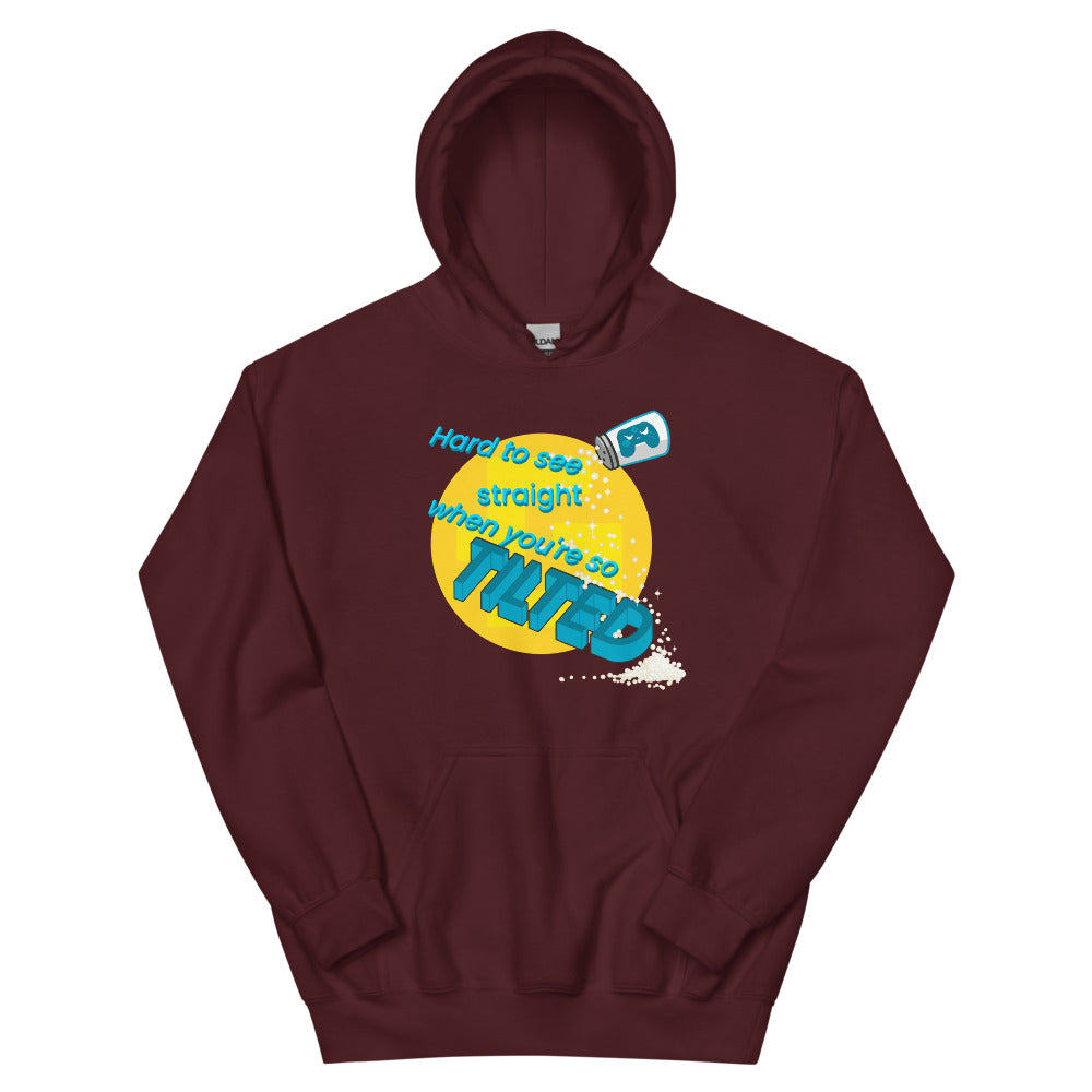 Tilted unisex pullover hoodie