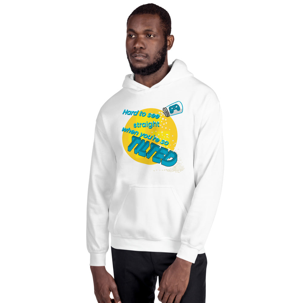 Tilted unisex pullover hoodie