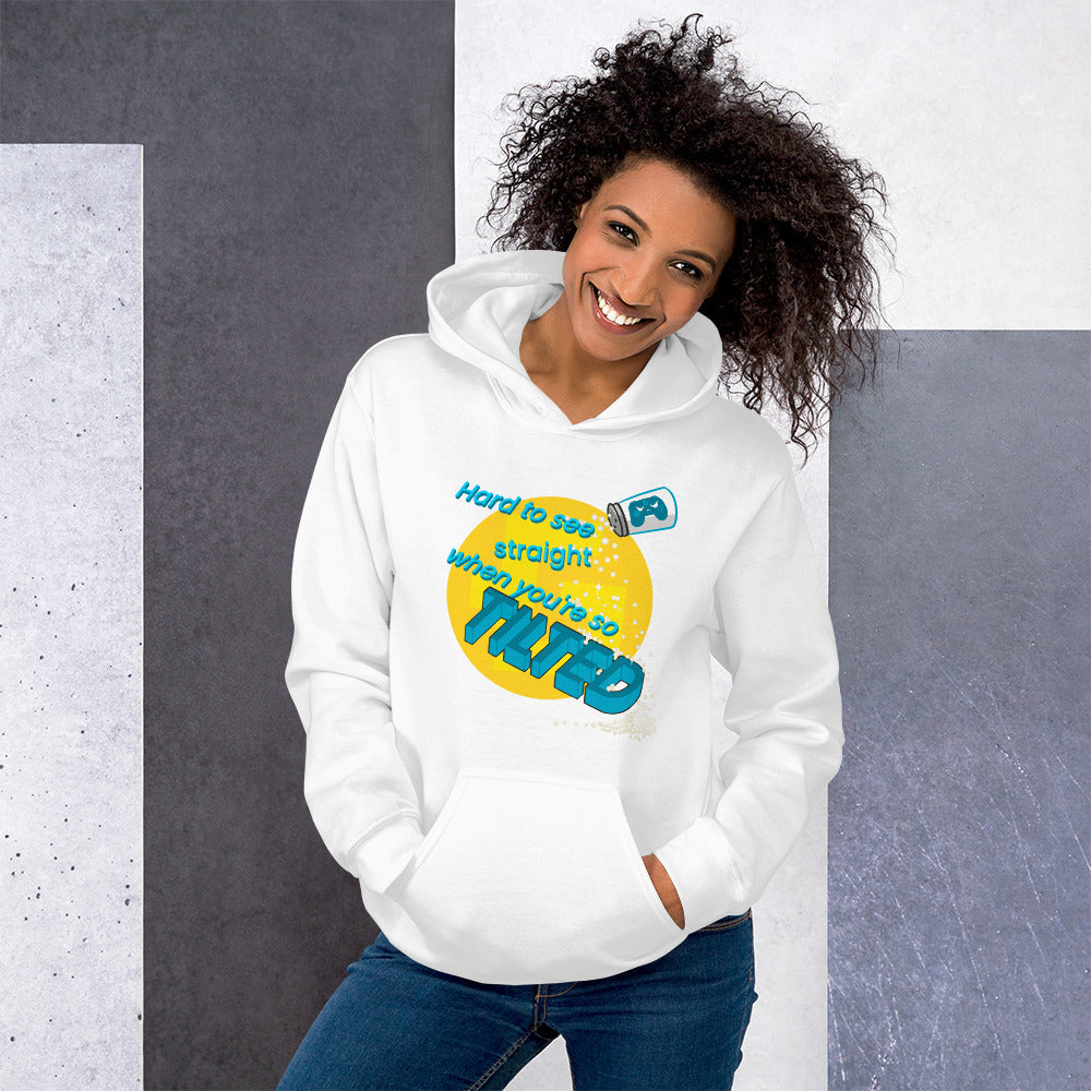 Tilted unisex pullover hoodie