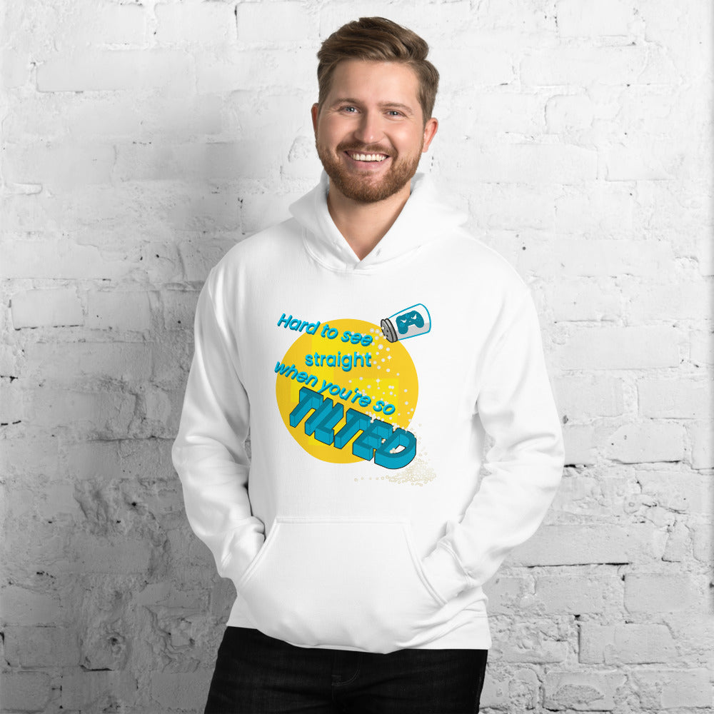 Tilted unisex pullover hoodie