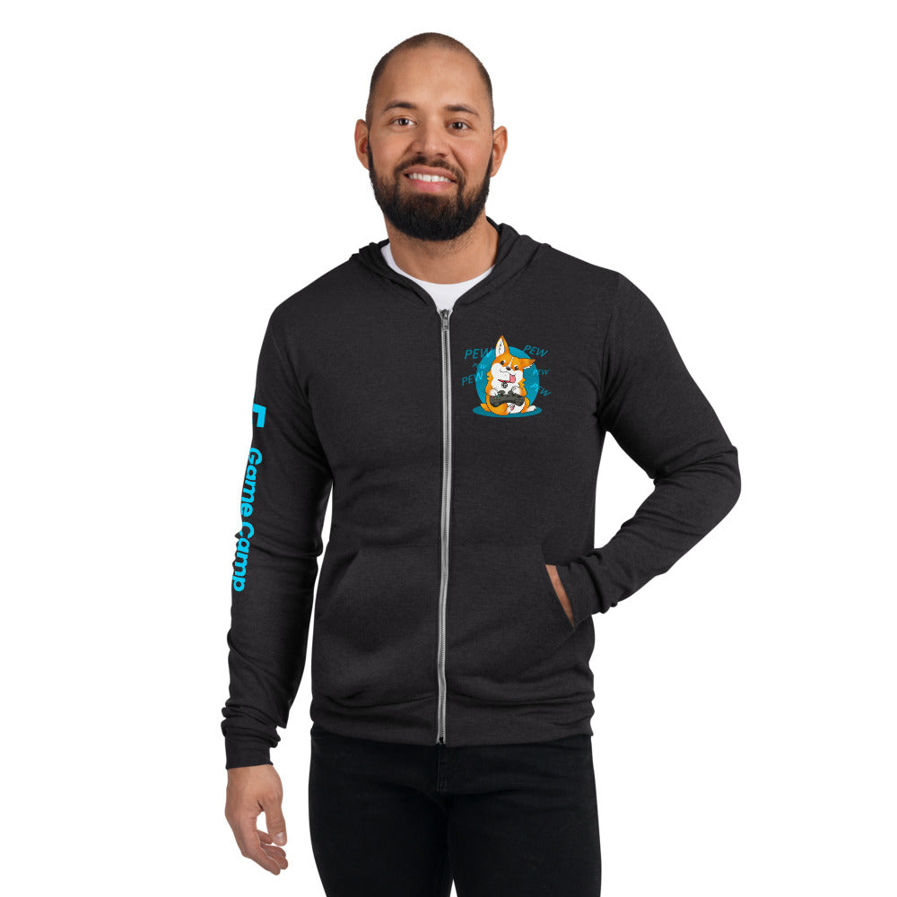 Pew pew pew unisex zip hoodie