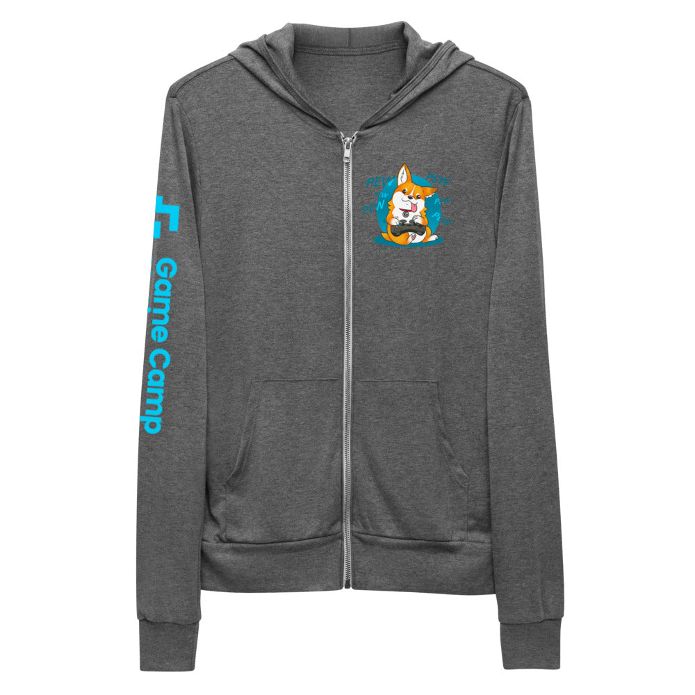 Pew pew pew unisex zip hoodie