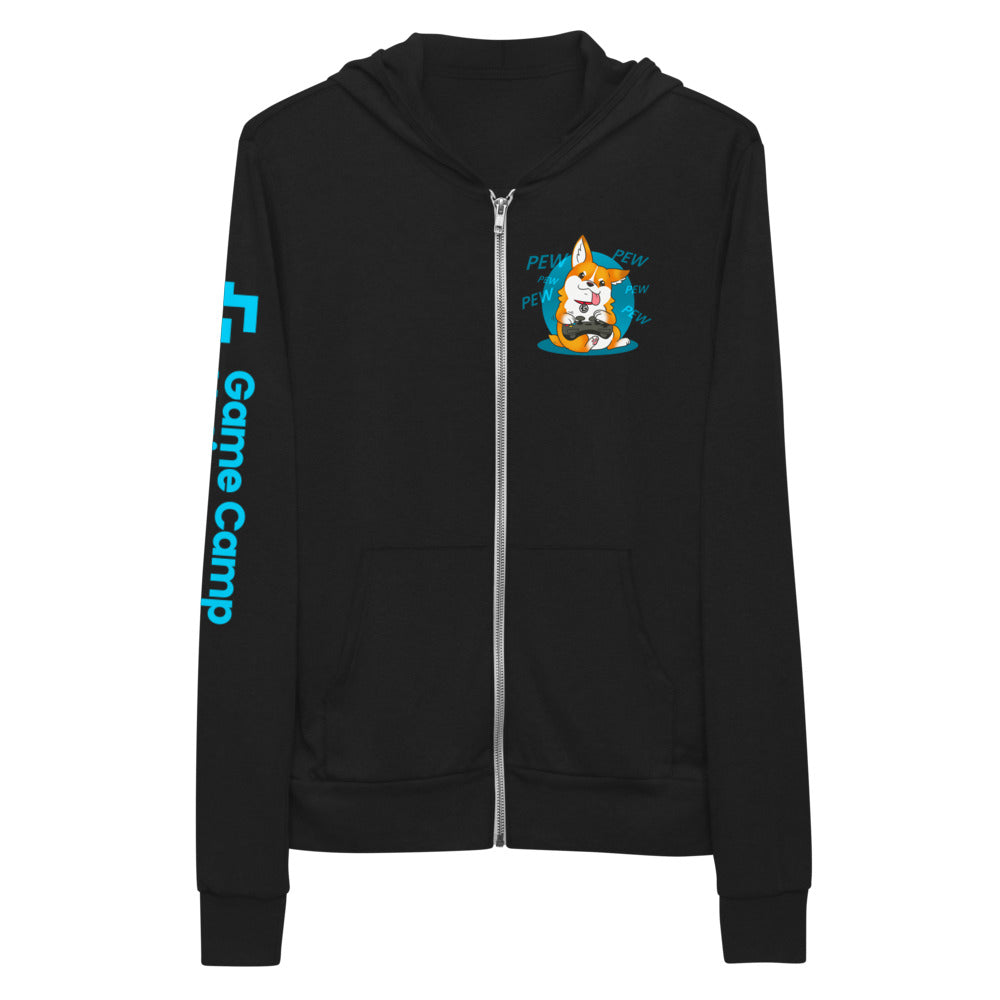 Pew pew pew unisex zip hoodie