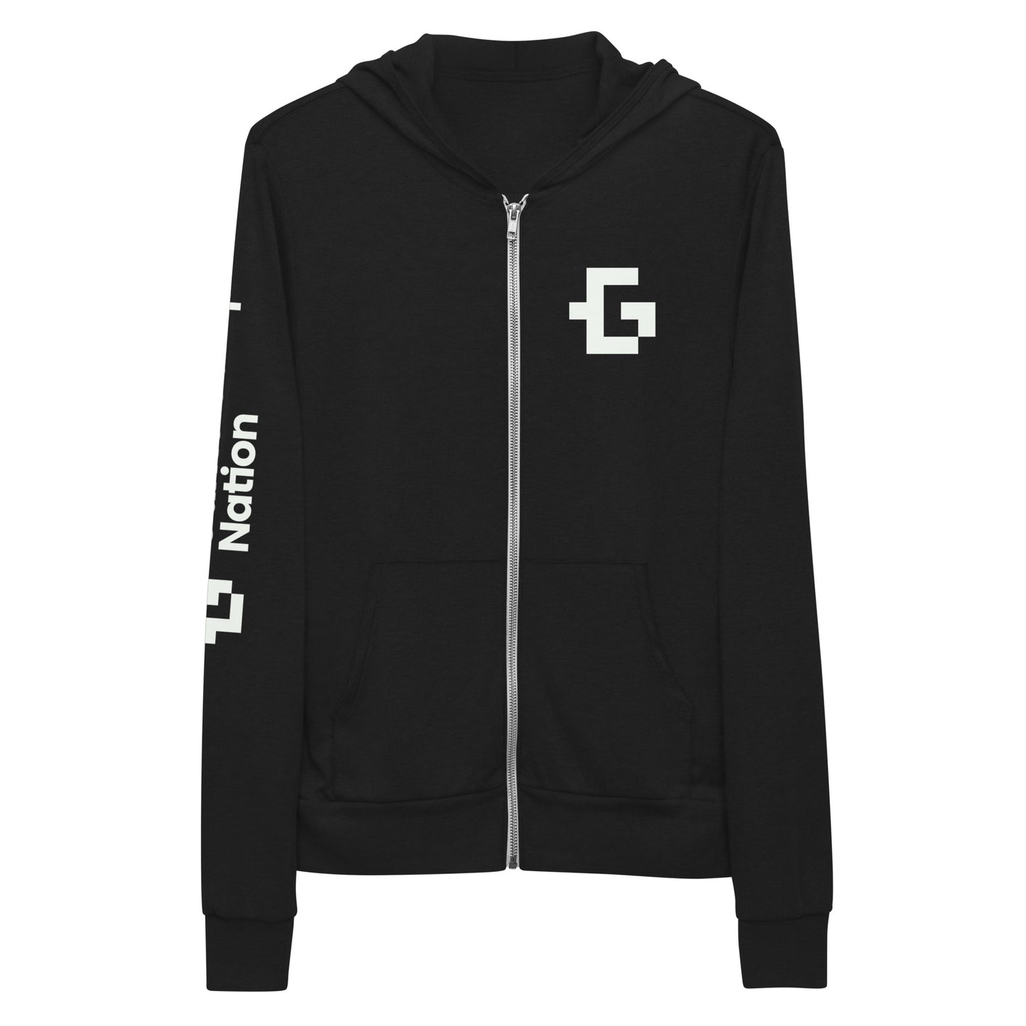 White logo unisex zip hoodie