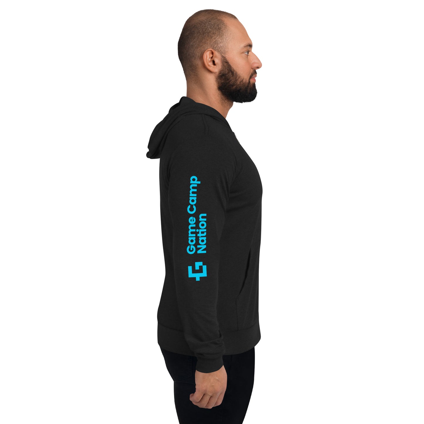 Blue logo unisex zip hoodie