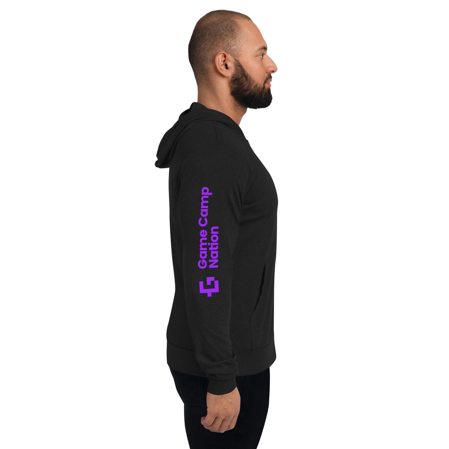 Purple logo unisex zip hoodie