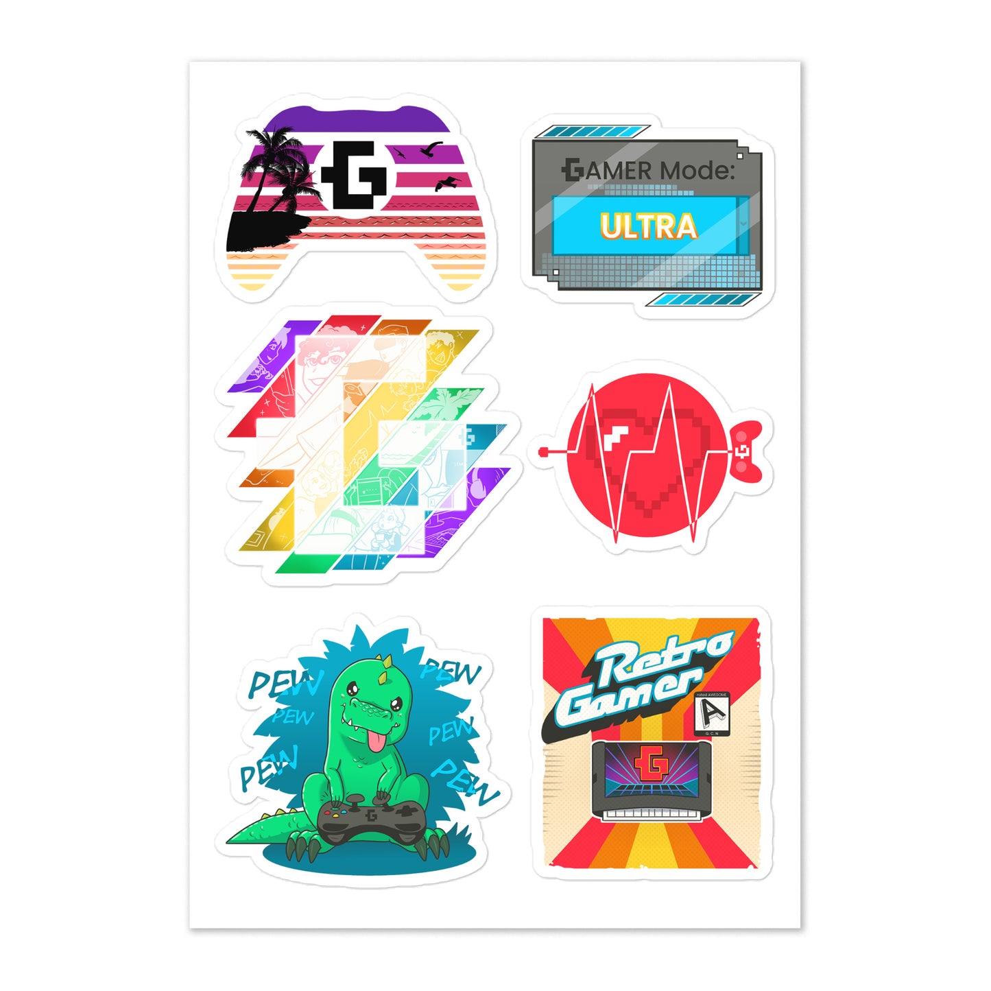 Gamer sticker sheet