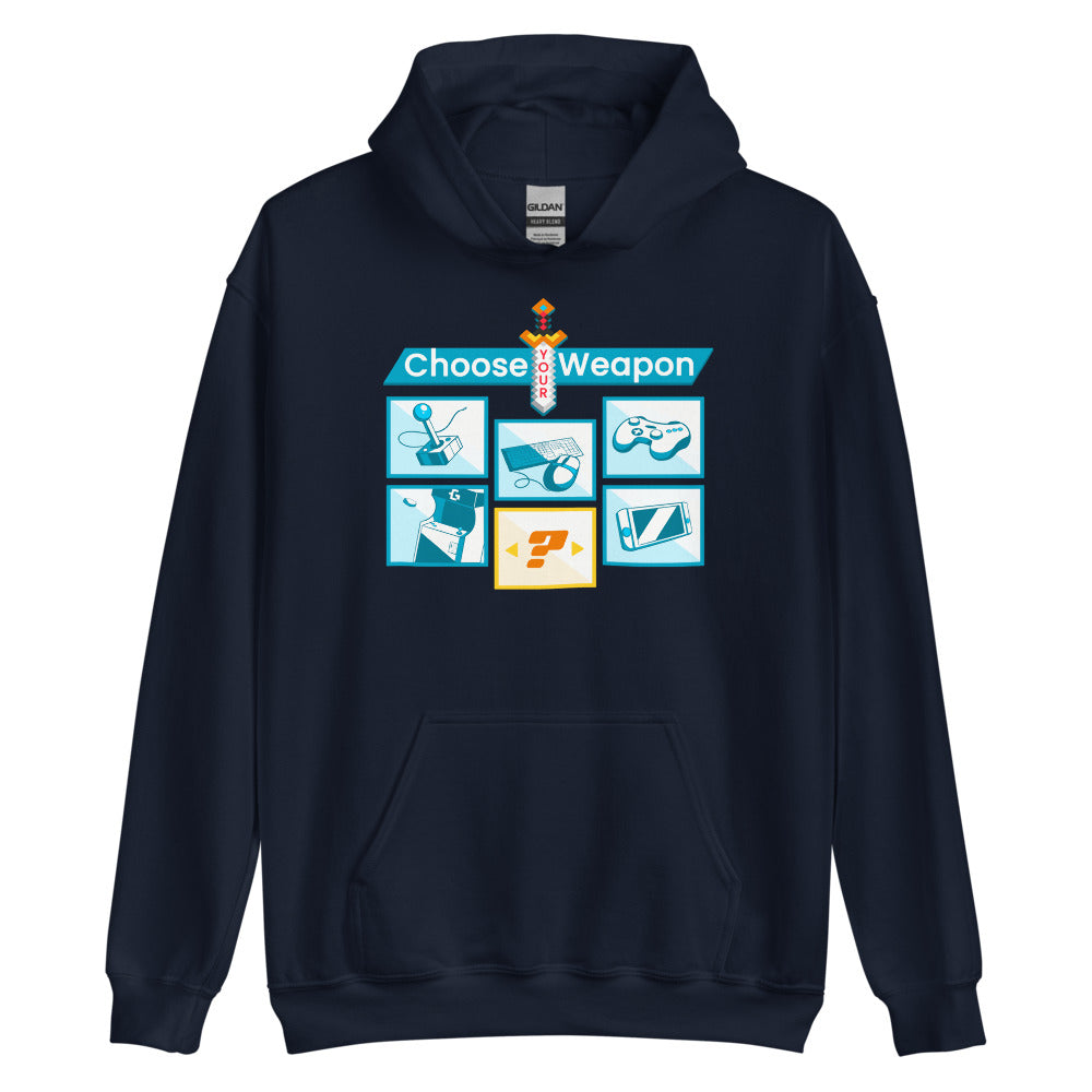 Choose your weapon unisex pullover hoodie
