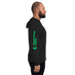 Green logo unisex zip hoodie